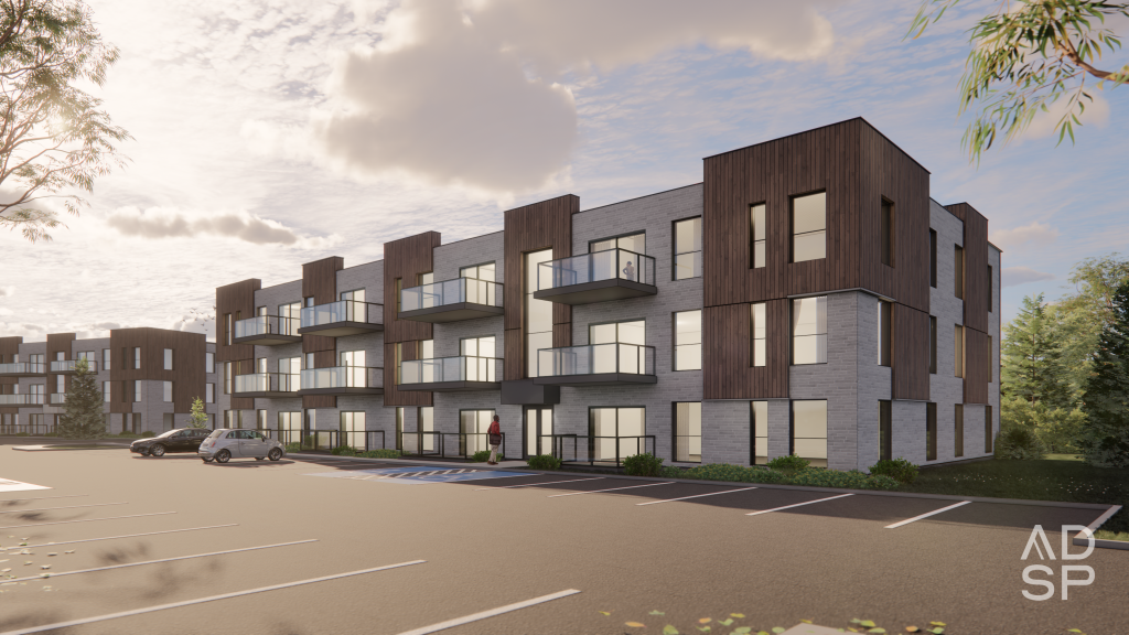 Immeuble de condos neufs de luxe avec balcons vitrés à Sherbrooke - Gestion Floria
